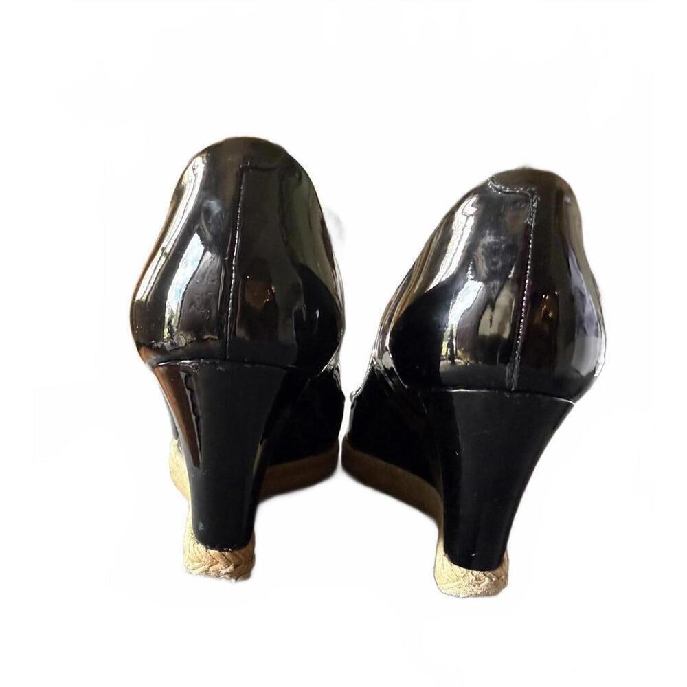 Gucci Black Patent Leather Wedge Heels with Gold Horsebit Detail, EU 39 - Picture 4 of 9